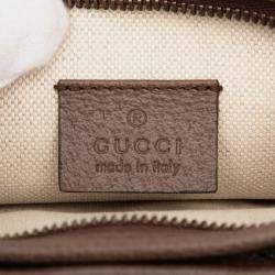 Pre Owned Gucci Beige Brown GG Supreme Web Ophidia Crossbody