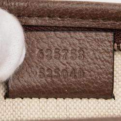Pre Owned Gucci Beige Brown GG Supreme Web Ophidia Crossbody