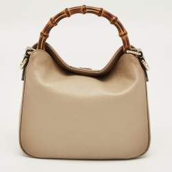 Pre Owned Gucci Beige Ombre Leather Small Diana Bucket Bag