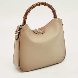 Pre Owned Gucci Beige Ombre Leather Small Diana Bucket Bag