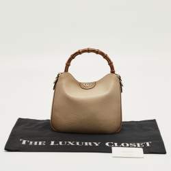 Pre Owned Gucci Beige Ombre Leather Small Diana Bucket Bag