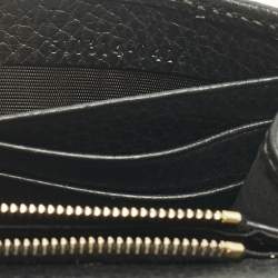 Pre Owned Gucci Black Leather Interlocking G Wallet On Chain