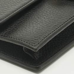 Pre Owned Gucci Black Leather Interlocking G Wallet On Chain