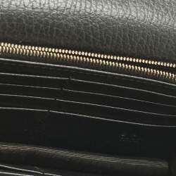 Pre Owned Gucci Black Leather Interlocking G Wallet On Chain