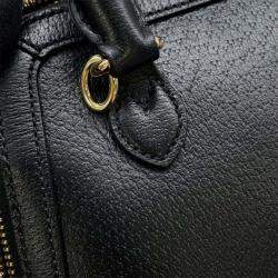Pre Owned Gucci Black Adidas Mini Leather Horsebit 1955 Top Handle Bag