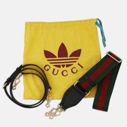 Pre Owned Gucci Black Adidas Mini Leather Horsebit 1955 Top Handle Bag