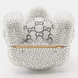 Pre Owned حقيبة كتف غوتشي GG تيدي بير سواروفسكي متعددة الألوان شفافة