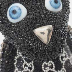 Pre Owned حقيبة كتف غوتشي دبدوب جي جي سواروفسكي أسود متعدد الألوان