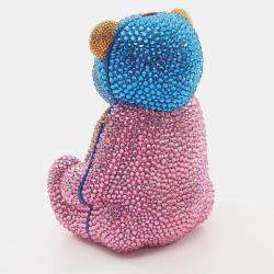 مملوكة مسبقًا حقيبة كتف غوتشي GG دمية دب سواروفسكي زرقاء متعددة الألوان