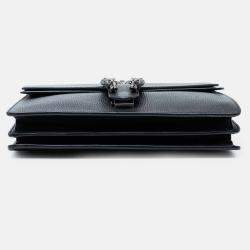 Pre Owned Gucci Black Medium Calfskin Dionysus Shoulder Bag