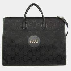 Pre Owned Gucci Off The Grid GG Nylon Canvas Leather Shoulder Bag Black
