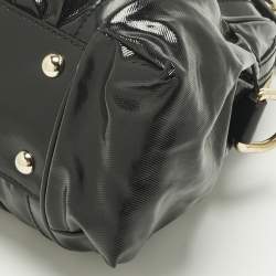Pre Owned Gucci Black Coated Fabric and Leather Dialux Pop Bamboo Top Handle Bag