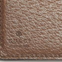 Pre Owned Gucci Beige/Ebony GG Supreme Canvas and Leather Ophidia French Wallet