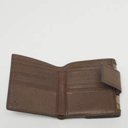 Pre Owned Gucci Beige/Ebony GG Supreme Canvas and Leather Ophidia French Wallet
