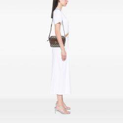 Pre Owned Gucci Brown Small GG Supreme Horsebit 1955 Crossbody