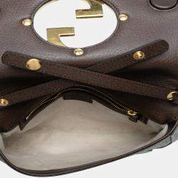 Pre Owned Gucci Beige Brown Small GG Supreme Blondie Chain Satchel