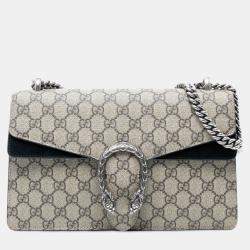 Pre Owned Gucci Beige Medium GG Supreme Dionysus Shoulder Bag