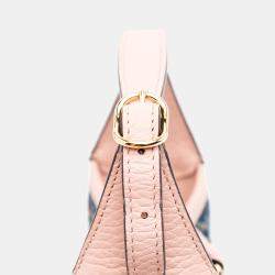 Pre Owned Gucci Blue Limited Edition Mini GG Denim Embroidered Floral Jackie 1961 Crossbody
