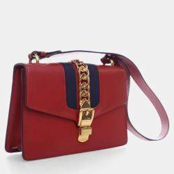 Pre Owned Gucci Small Leather Sylvie Shoulder Bag