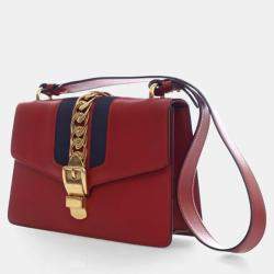 Pre Owned Gucci Small Leather Sylvie Shoulder Bag
