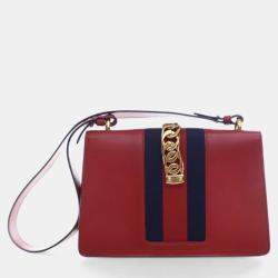 Pre Owned Gucci Small Leather Sylvie Shoulder Bag