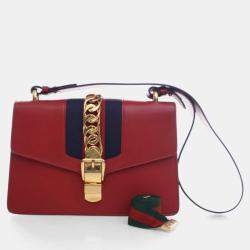 Pre Owned Gucci Small Leather Sylvie Shoulder Bag