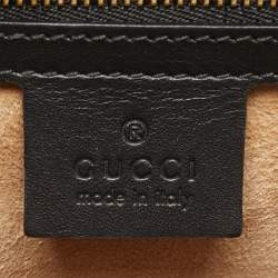 Pre Owned Gucci Black Leather Small Web Chain Sylvie Shoulder Bag