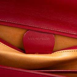 Pre Owned Gucci Red Calfskin Bamboo Night