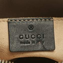 Pre Owned Gucci Black Matelassé Leather Mini GG Marmont Belt Bag