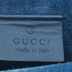Pre Owned Gucci Beige/Blue GG Supreme Canvas and Suede Mini Blooms Dionysus Shoulder Bag