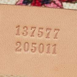 Pre Owned Gucci Multicolor Botanical Floral Canvas and Leather Bamboo Ring Hobo