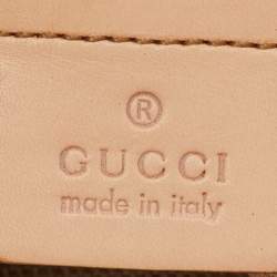 Pre Owned Gucci Multicolor Botanical Floral Canvas and Leather Bamboo Ring Hobo