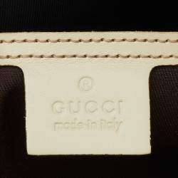 Pre Owned Gucci Beige/Cream GG Supreme Canvas and Leather Tote