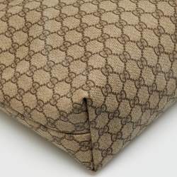 Pre Owned Gucci Beige/Cream GG Supreme Canvas and Leather Tote