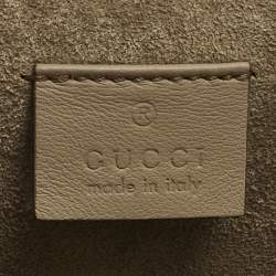 Pre Owned Gucci Beige GG Supreme Canvas and Suede Medium Patchwork Crystal Dionysus Shoulder Bag