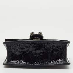 Pre Owned Gucci Black Patent Leather Mini Dionysus Shoulder Bag
