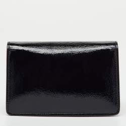 Pre Owned Gucci Black Patent Leather Mini Dionysus Shoulder Bag