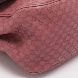 Pre Owned Gucci Old Rose Microguccissima Leather Buckle Flap Shoulder Bag