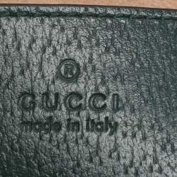 Pre Owned Gucci Green Leather Mini Bamboo Diana Dome Satchel