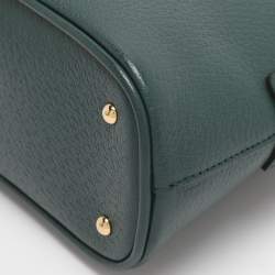 Pre Owned Gucci Green Leather Mini Bamboo Diana Dome Satchel