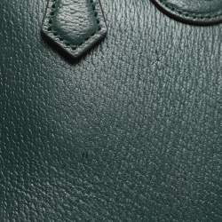 Pre Owned Gucci Green Leather Mini Bamboo Diana Dome Satchel