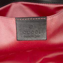 Pre Owned Gucci Black Small GG Marmont Matelasse Velvet Shoulder Bag