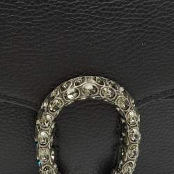 Pre Owned Gucci Black Leather Small Crystal Dionysus Shoulder Bag