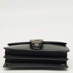 Pre Owned Gucci Black Leather Small Crystal Dionysus Shoulder Bag