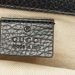 Pre Owned Gucci Black Leather Small Crystal Dionysus Shoulder Bag