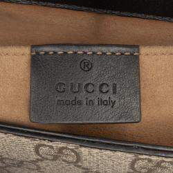 Pre Owned Gucci Beige Brown Small GG Supreme Padlock Crossbody