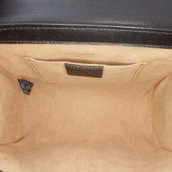 Pre Owned Gucci Beige Brown Small GG Supreme Padlock Crossbody