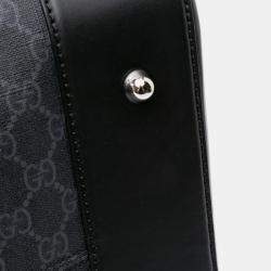 Pre Owned Gucci Black Medium GG Supreme Carry On Duffle Bag