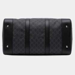 Pre Owned Gucci Black Medium GG Supreme Carry On Duffle Bag