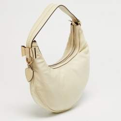 Pre Owned Gucci Off White Leather Small Duchessa Hobo
